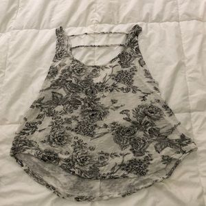 Black and white crop tank top